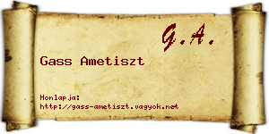 Gass Ametiszt névjegykártya